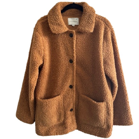 Lucky Brand Jackets & Blazers - Lucky Brand Faux Fur Teddy Coat Jacket Tan Brown Cozy Fall Winter